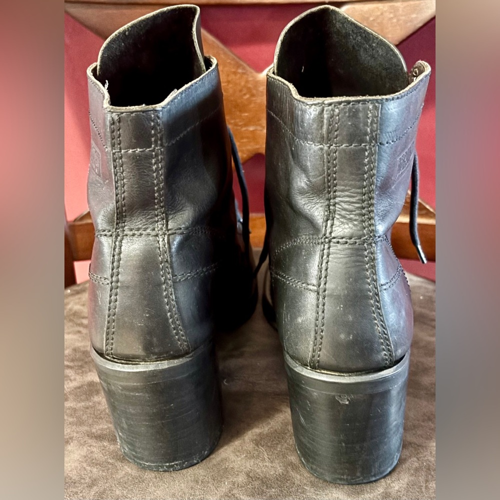 Durango Black Ankle Boots Lace Up Platform Leather Women size 10 - Picture 4 of 7